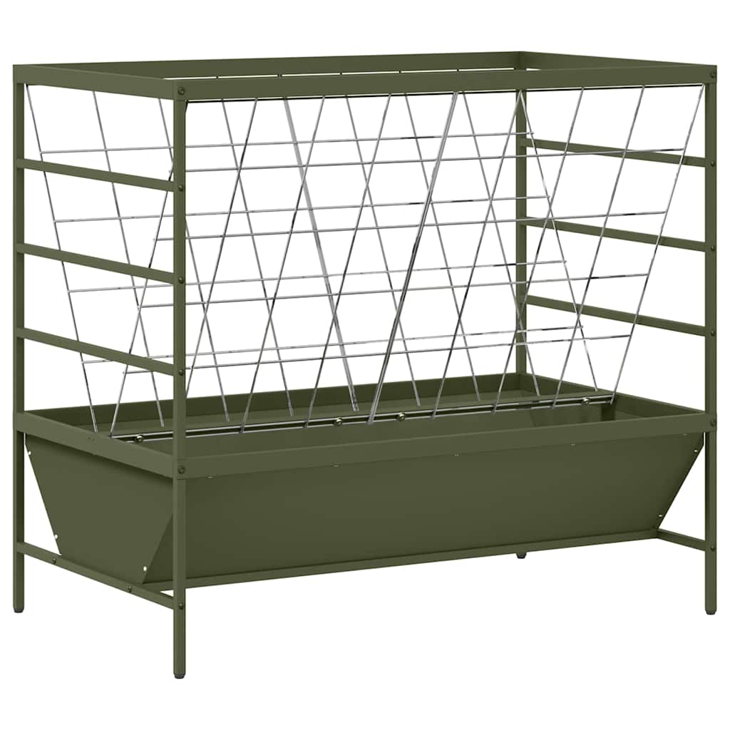 vidaXL Viehfutterspender Olive Grün 100 x 60 x 90 cm