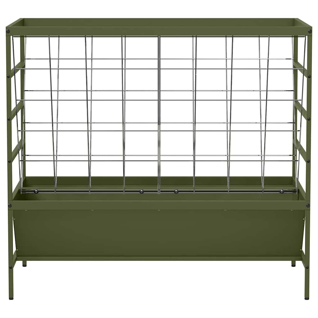 vidaXL Viehfutterspender Olive Grün 100 x 60 x 90 cm