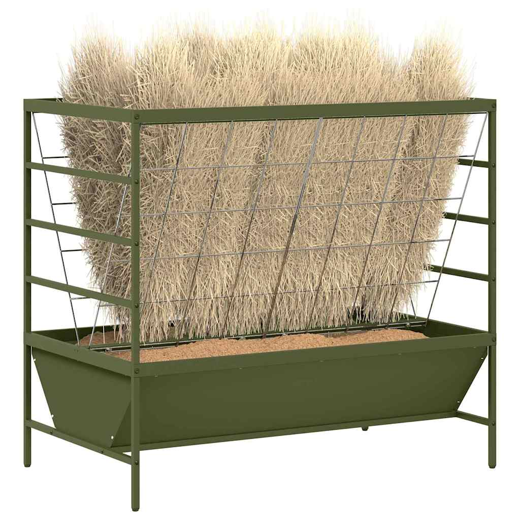 vidaXL Viehfutterspender Olive Grün 100 x 60 x 90 cm