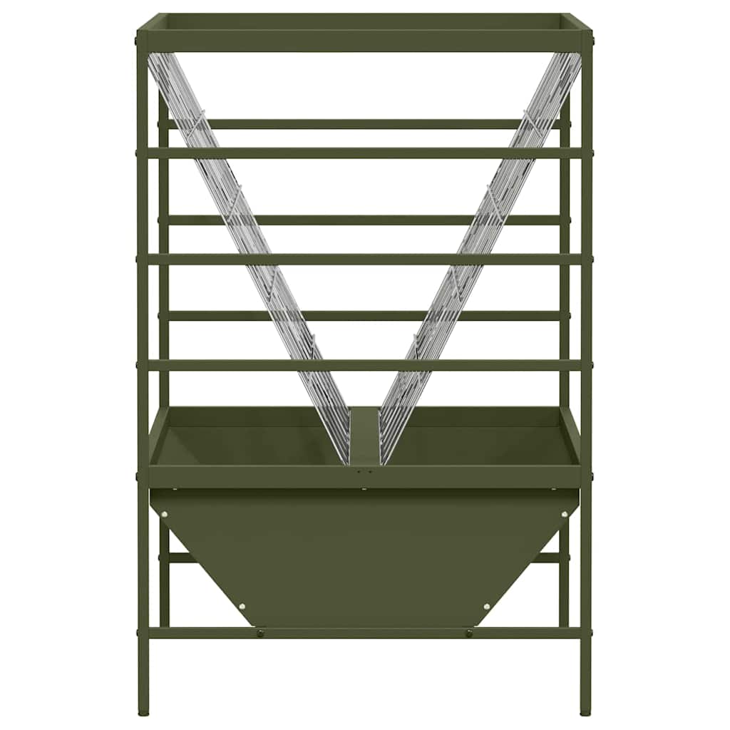 vidaXL Viehfutterspender Olive Grün 100 x 60 x 90 cm