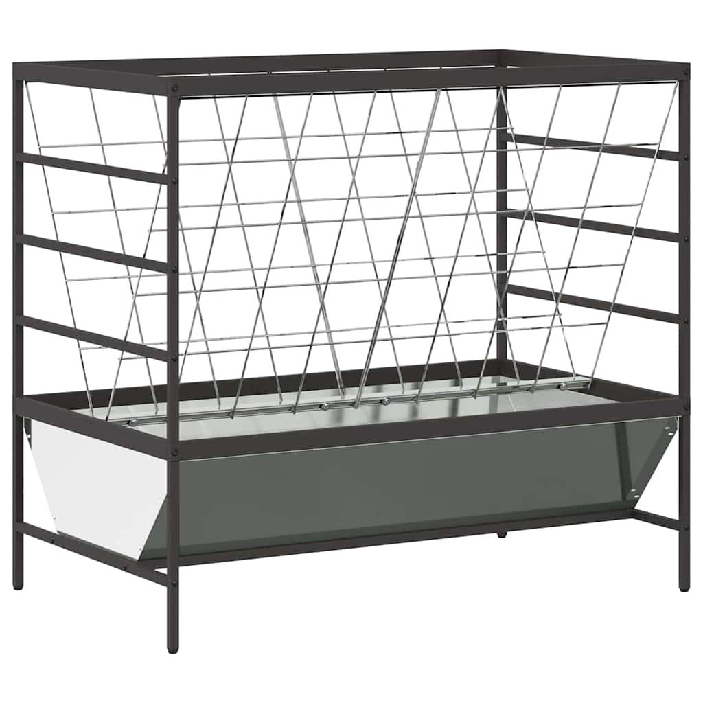 vidaXL Viehfutterspender Silber 100 x 60 x 90 cm Verzinkter Stahl