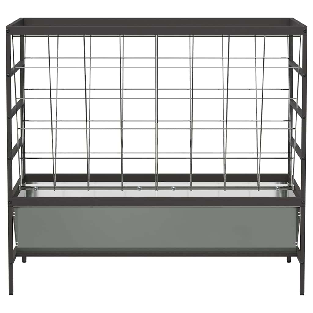 vidaXL Viehfutterspender Silber 100 x 60 x 90 cm Verzinkter Stahl