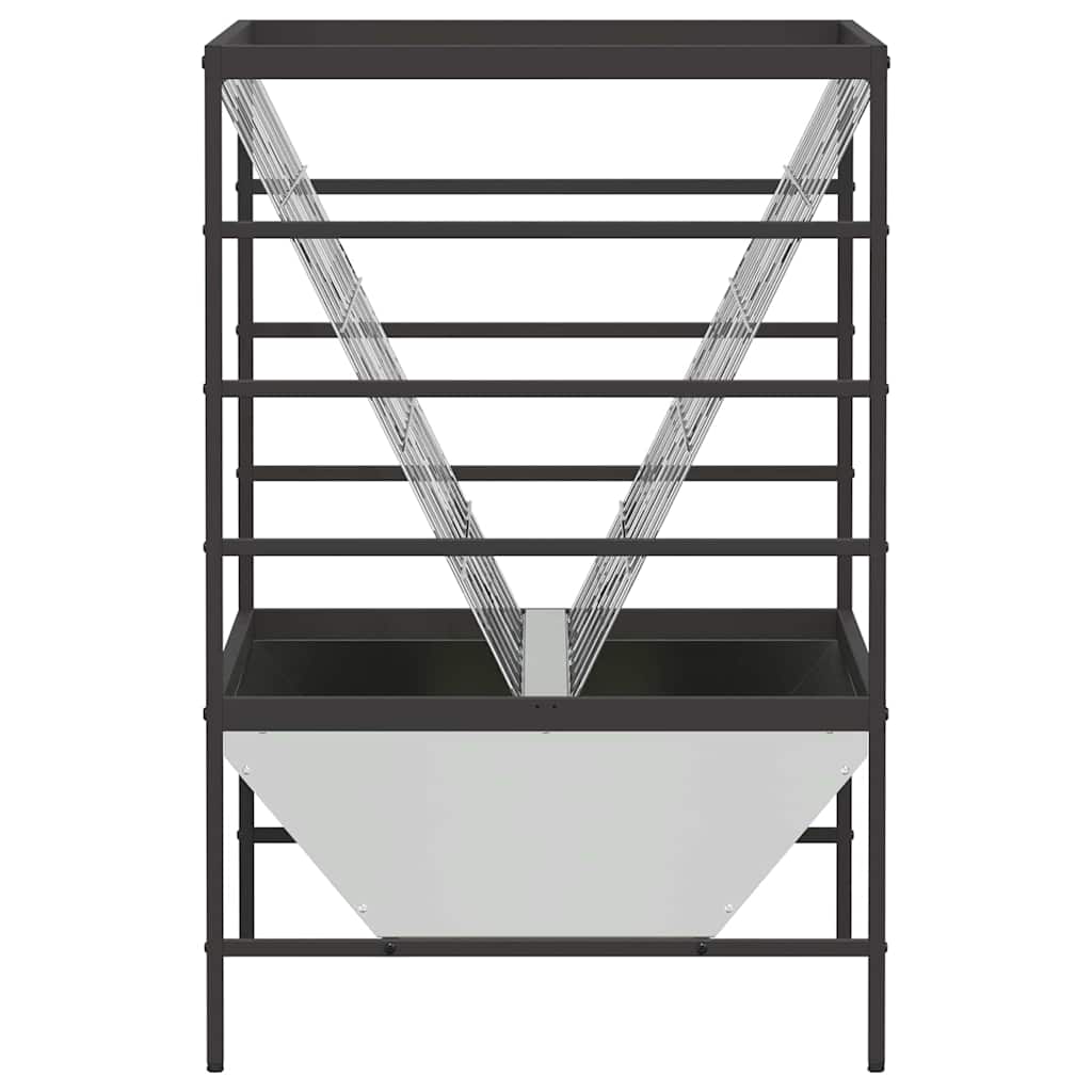 vidaXL Viehfutterspender Silber 100 x 60 x 90 cm Verzinkter Stahl