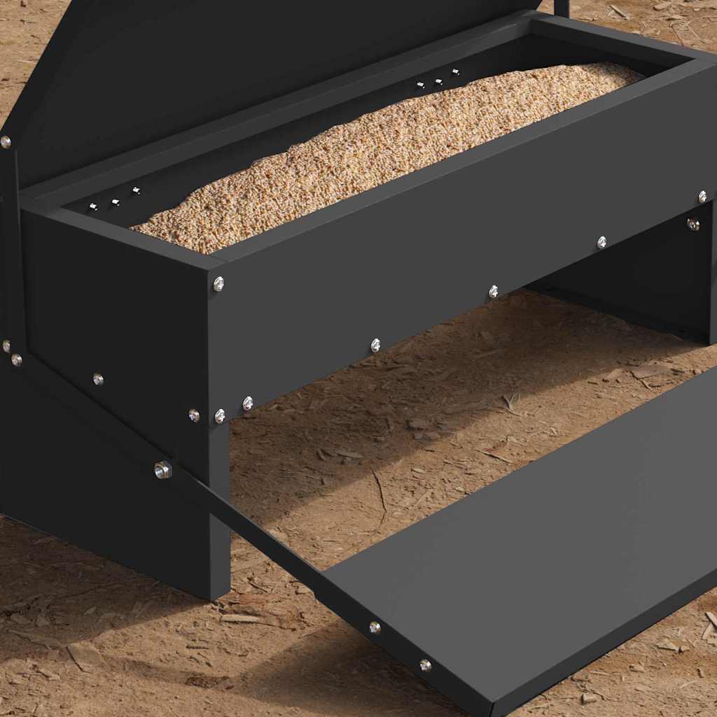 vidaXL Hühnertretfeeder Schwarz 48,5 x 39,5 x 19 cm