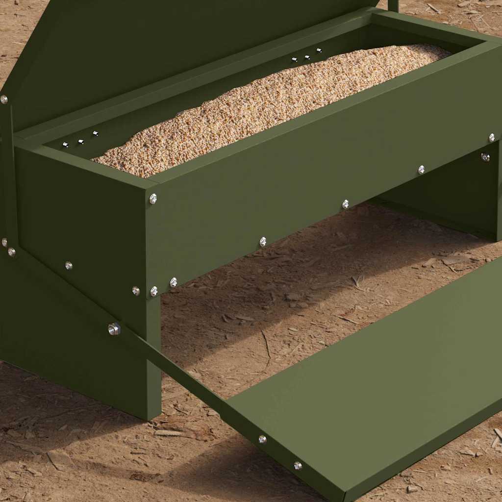 vidaXL Hühnertretfeeder Olive Grün 48,5 x 39,5 x 19 cm