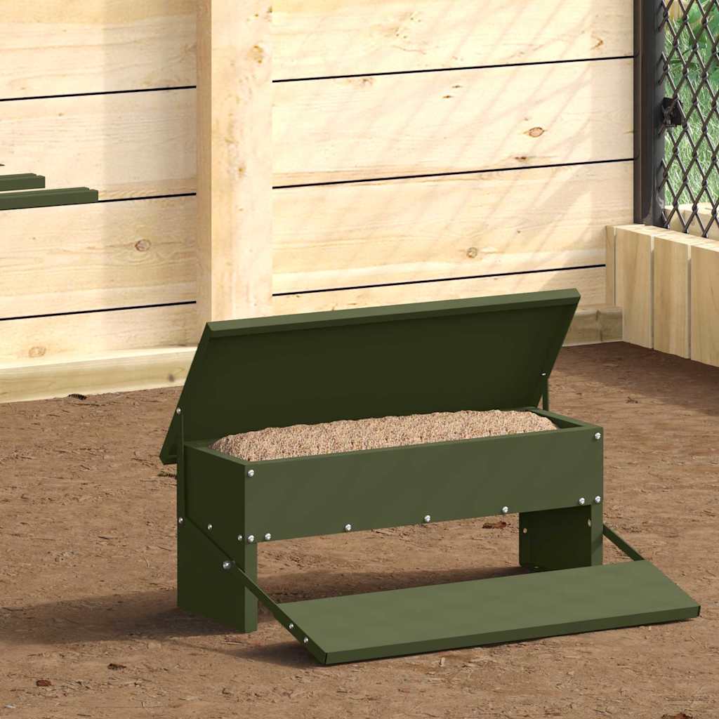 vidaXL Hühnertretfeeder Olive Grün 48,5 x 39,5 x 19 cm