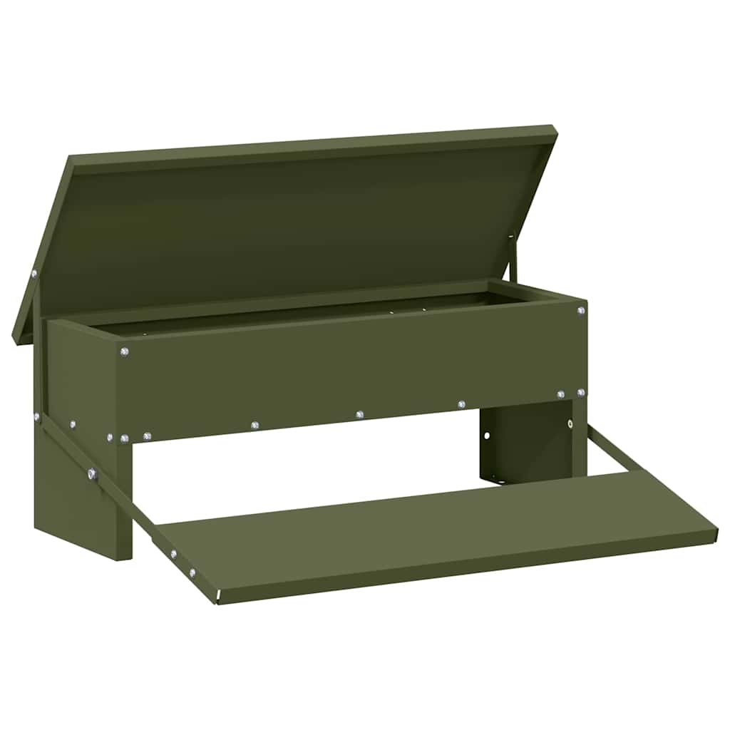 vidaXL Hühnertretfeeder Olive Grün 48,5 x 39,5 x 19 cm