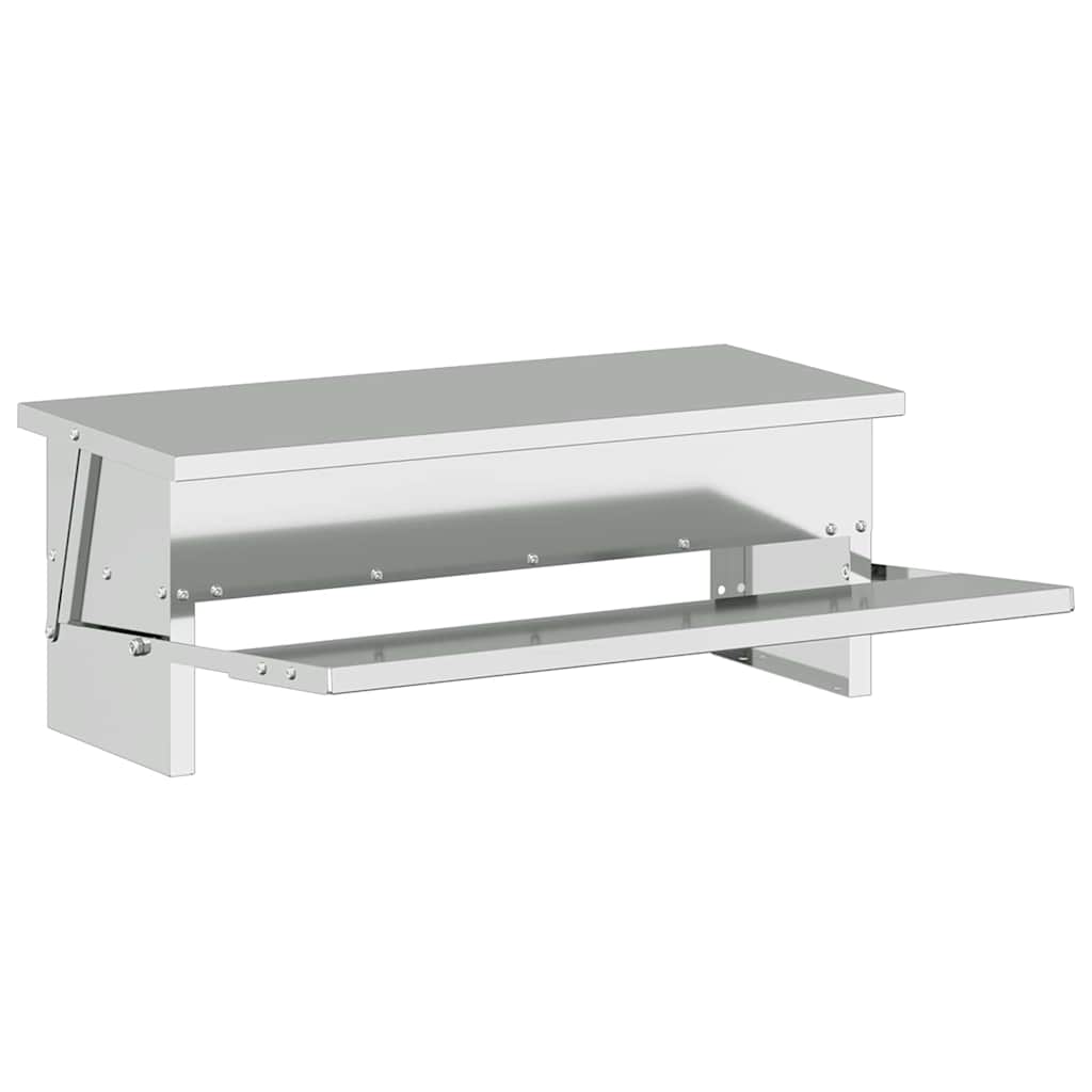 vidaXL Hühnertretfeeder Silber 48,5 x 39,5 x 19 cm Verzinkter Stahl