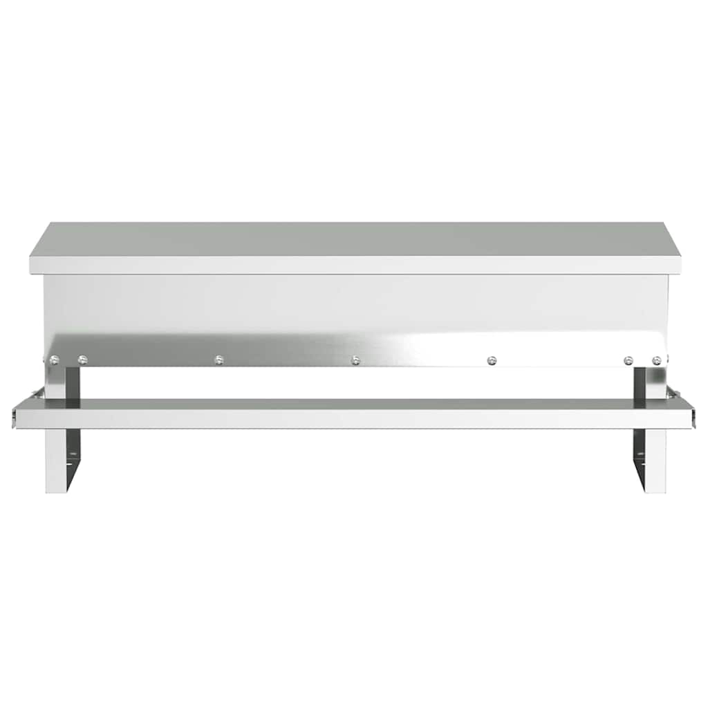 vidaXL Hühnertretfeeder Silber 48,5 x 39,5 x 19 cm Verzinkter Stahl