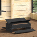 vidaXL Hühnertretfeeder Schwarz 75 x 53 x 20,5 cm Kaltgewalzter Stahl