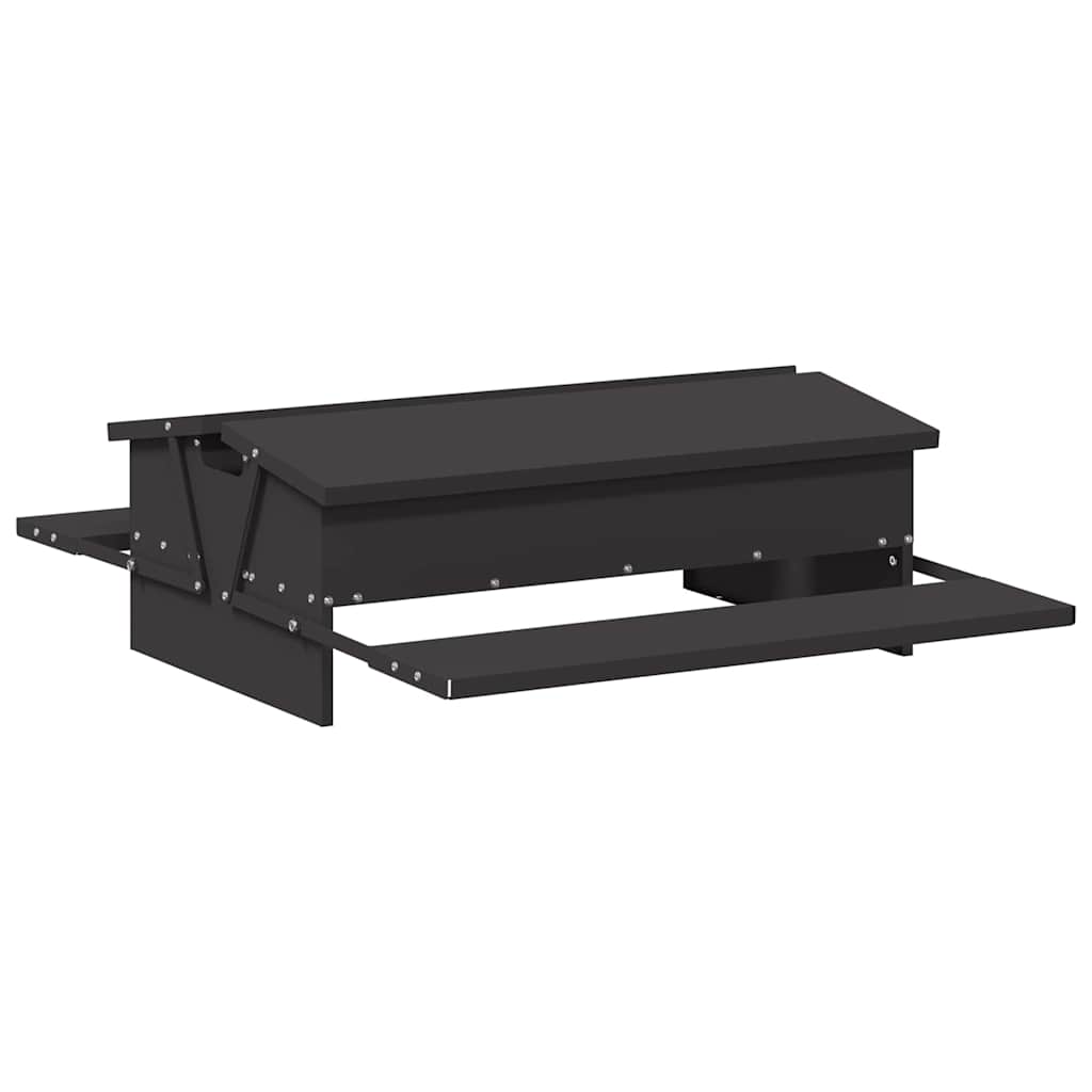 vidaXL Hühnertretfeeder Schwarz 75 x 53 x 20,5 cm Kaltgewalzter Stahl