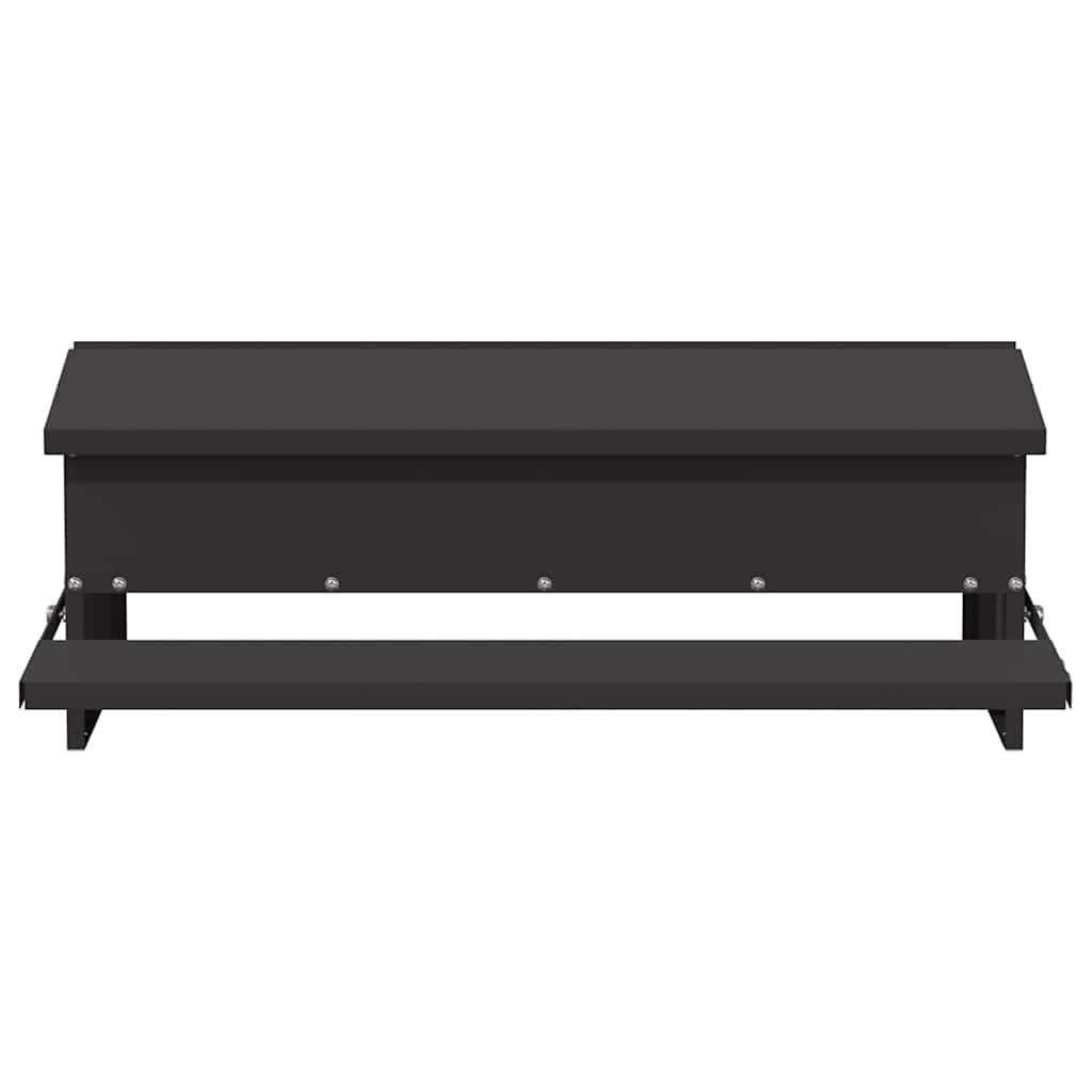 vidaXL Hühnertretfeeder Schwarz 75 x 53 x 20,5 cm Kaltgewalzter Stahl