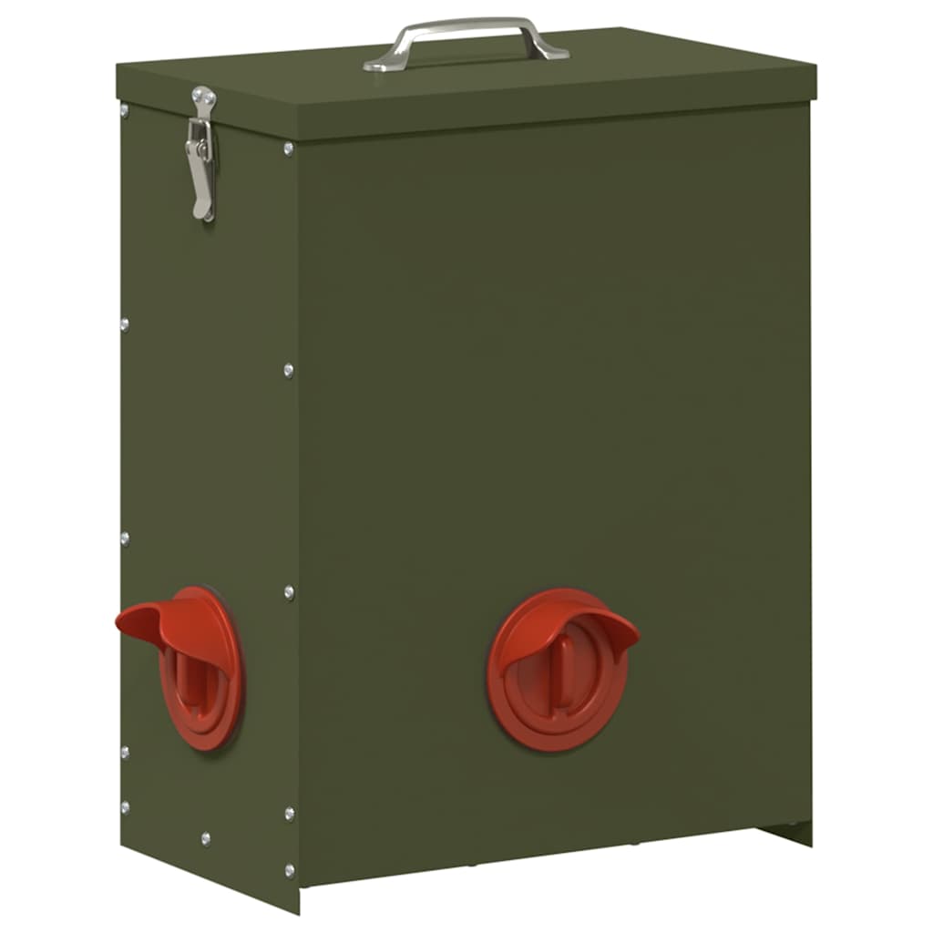 vidaXL Hühnerfütterer Olive Grün 32,5 x 20,5 x 43 cm