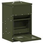vidaXL Hühnertretfeeder Olive Grün 25 x 42 x 40 cm Kaltgewalzter Stahl