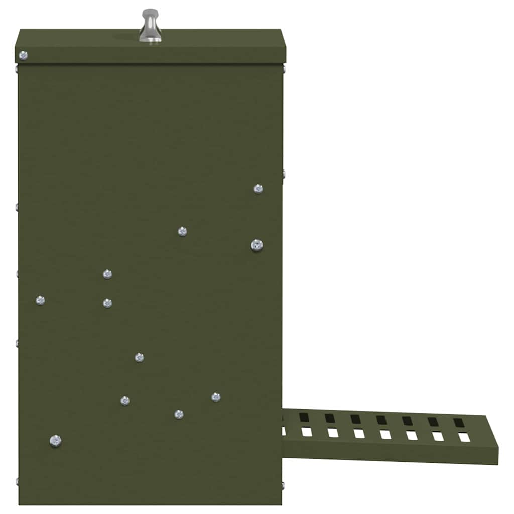 vidaXL Hühnertretfeeder Olive Grün 25 x 42 x 40 cm Kaltgewalzter Stahl