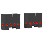 vidaXL Hühnerfütterer 2 pcs Schwarz 60,5 x 29 x 51 cm