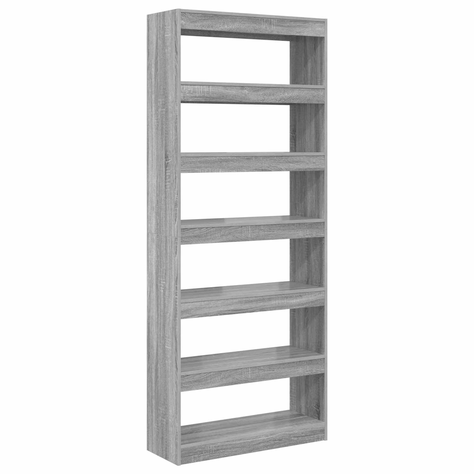 vidaXL Bücherregal Graues Sonoma 80 x 30 x 198 cm Holzwerkstoff