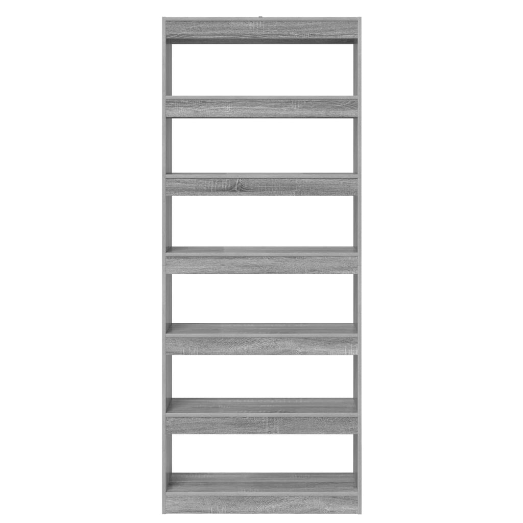 vidaXL Bücherregal Graues Sonoma 80 x 30 x 198 cm Holzwerkstoff
