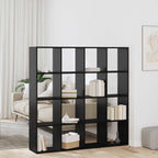 vidaXL Bücherregal Schwarz Eichen-Optik 137,5 x 29 x 137,5 cm