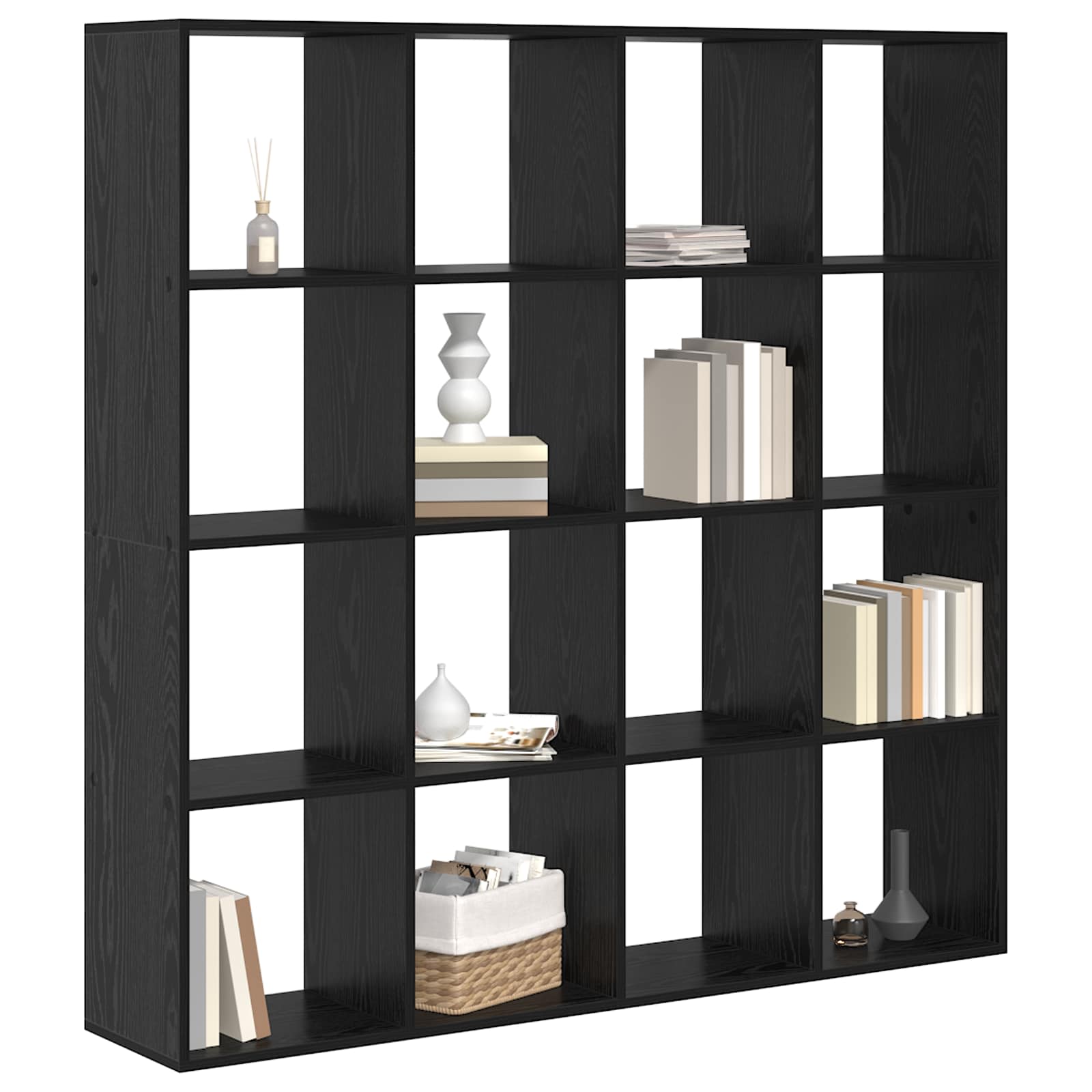 vidaXL Bücherregal Schwarz Eichen-Optik 137,5 x 29 x 137,5 cm