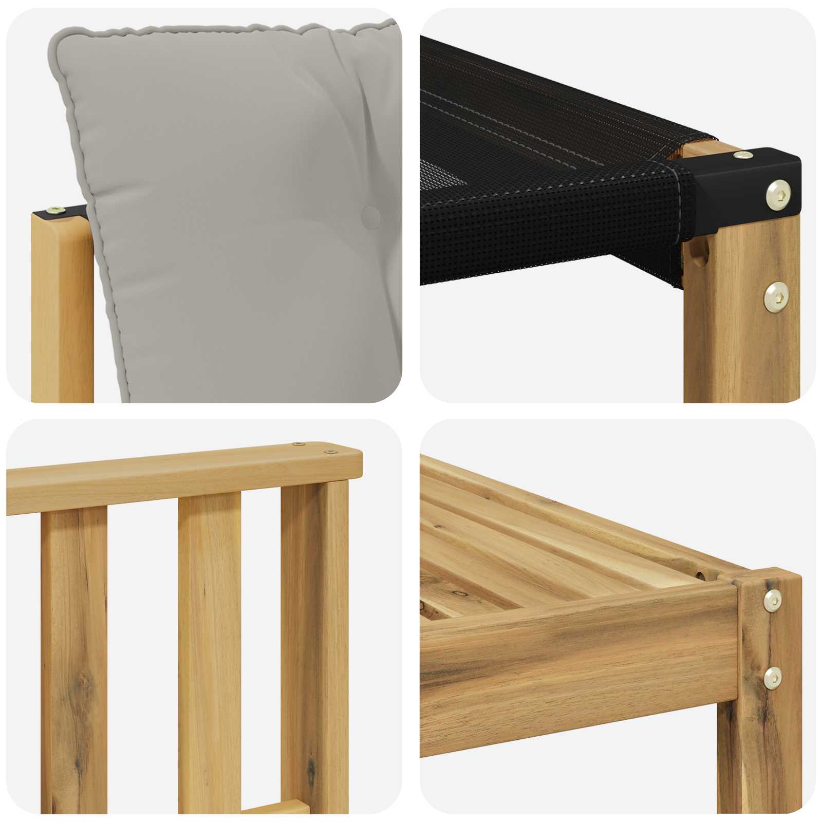 vidaXL Outdoor-Sofagarnitur 5 pcs Massives Akazienholz und Textilene
