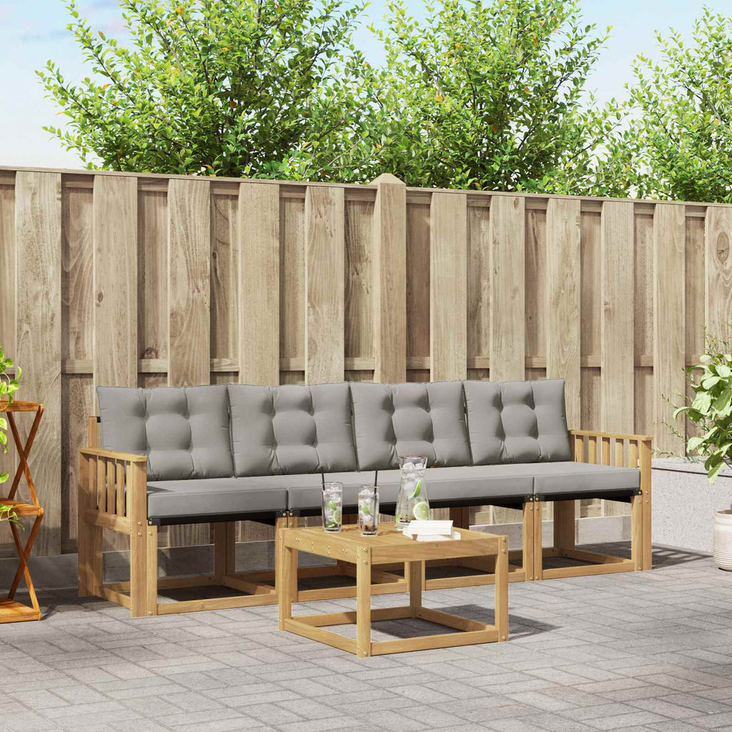 vidaXL Outdoor-Sofagarnitur 5 pcs Massives Akazienholz und Textilene