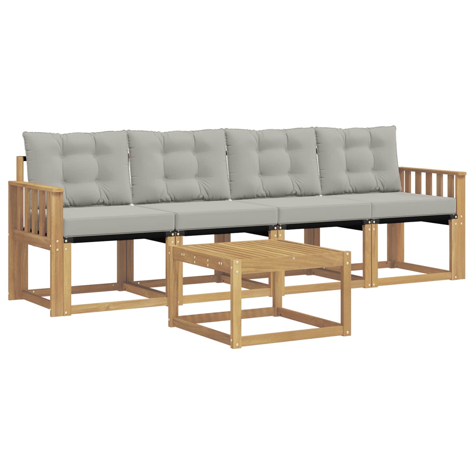 vidaXL Outdoor-Sofagarnitur 5 pcs Massives Akazienholz und Textilene