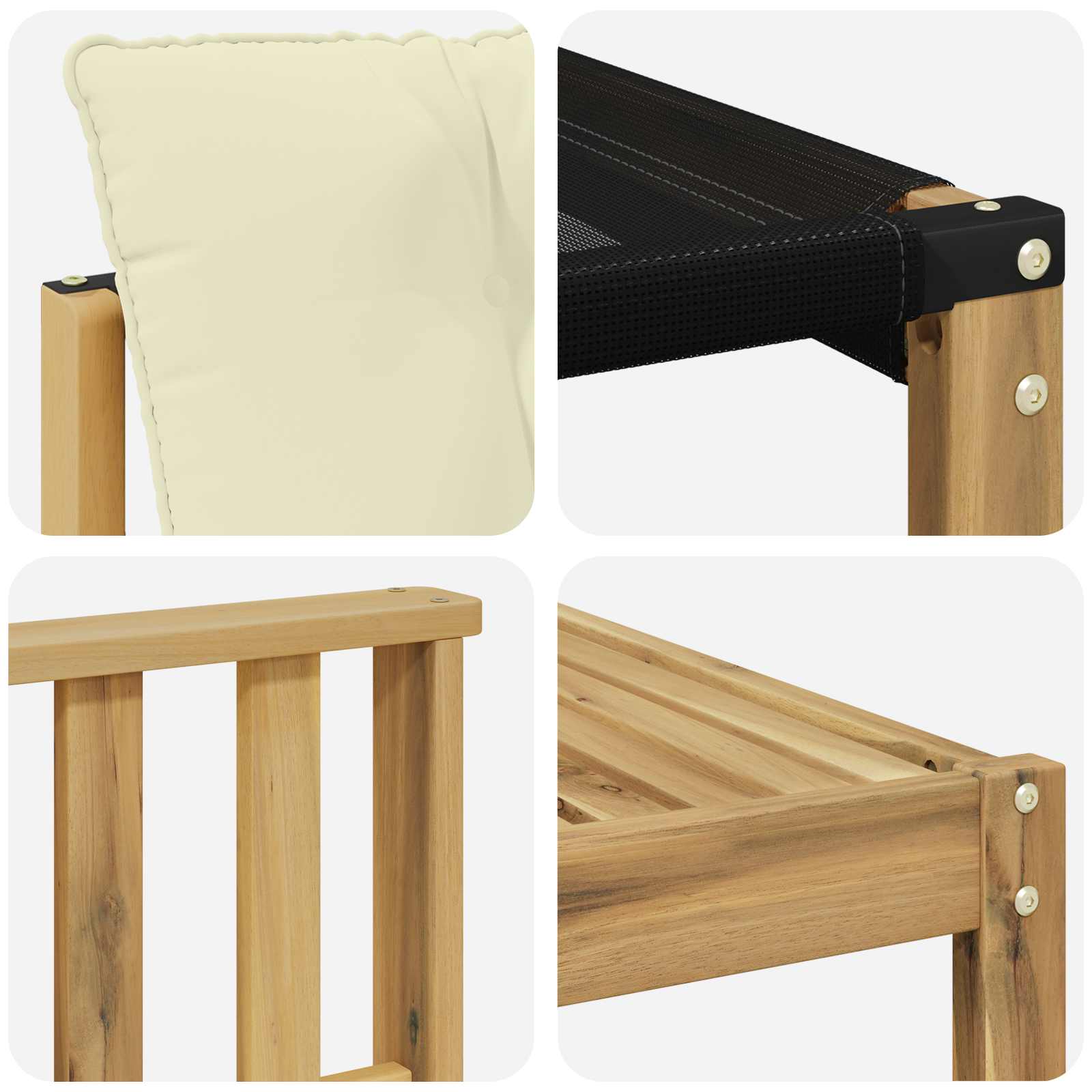 vidaXL Outdoor-Sofagarnitur 8 pcs Massives Akazienholz und Textilene