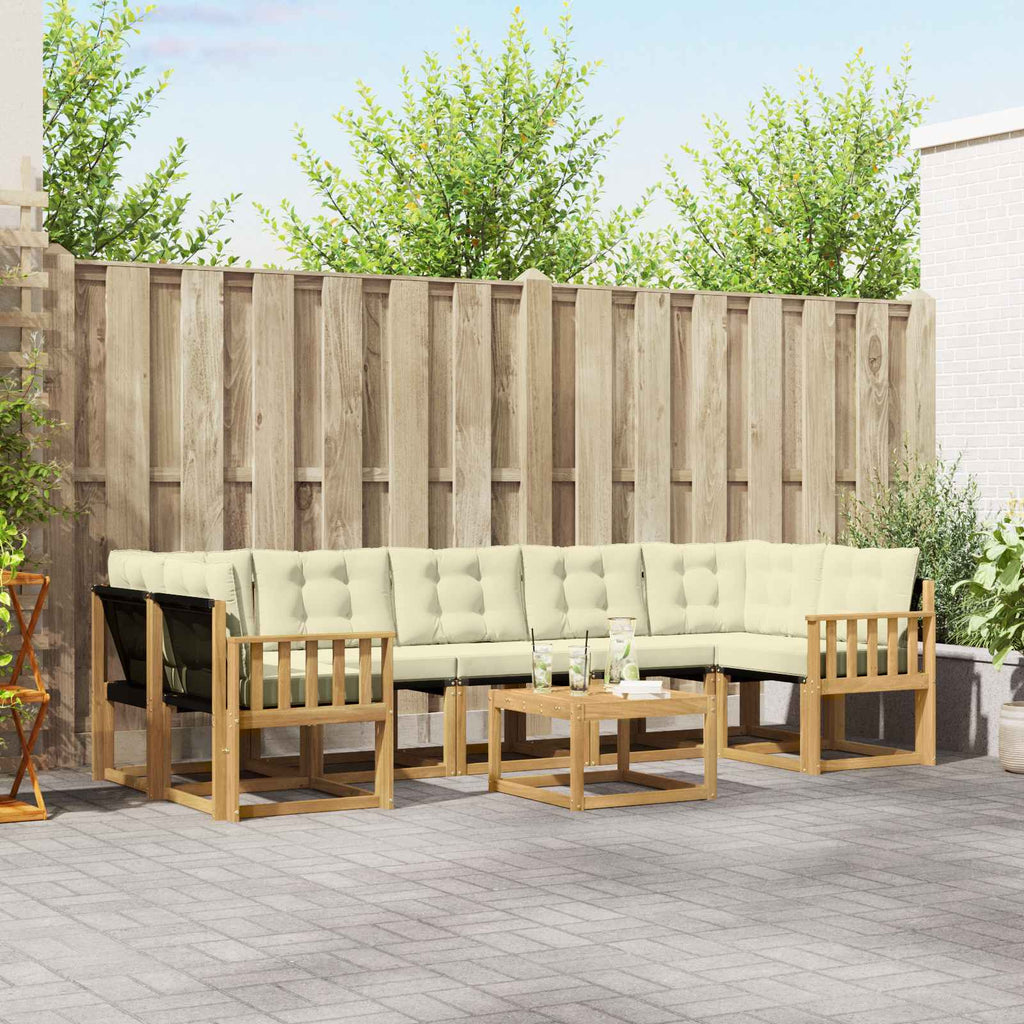 vidaXL Outdoor-Sofagarnitur 8 pcs Massives Akazienholz und Textilene