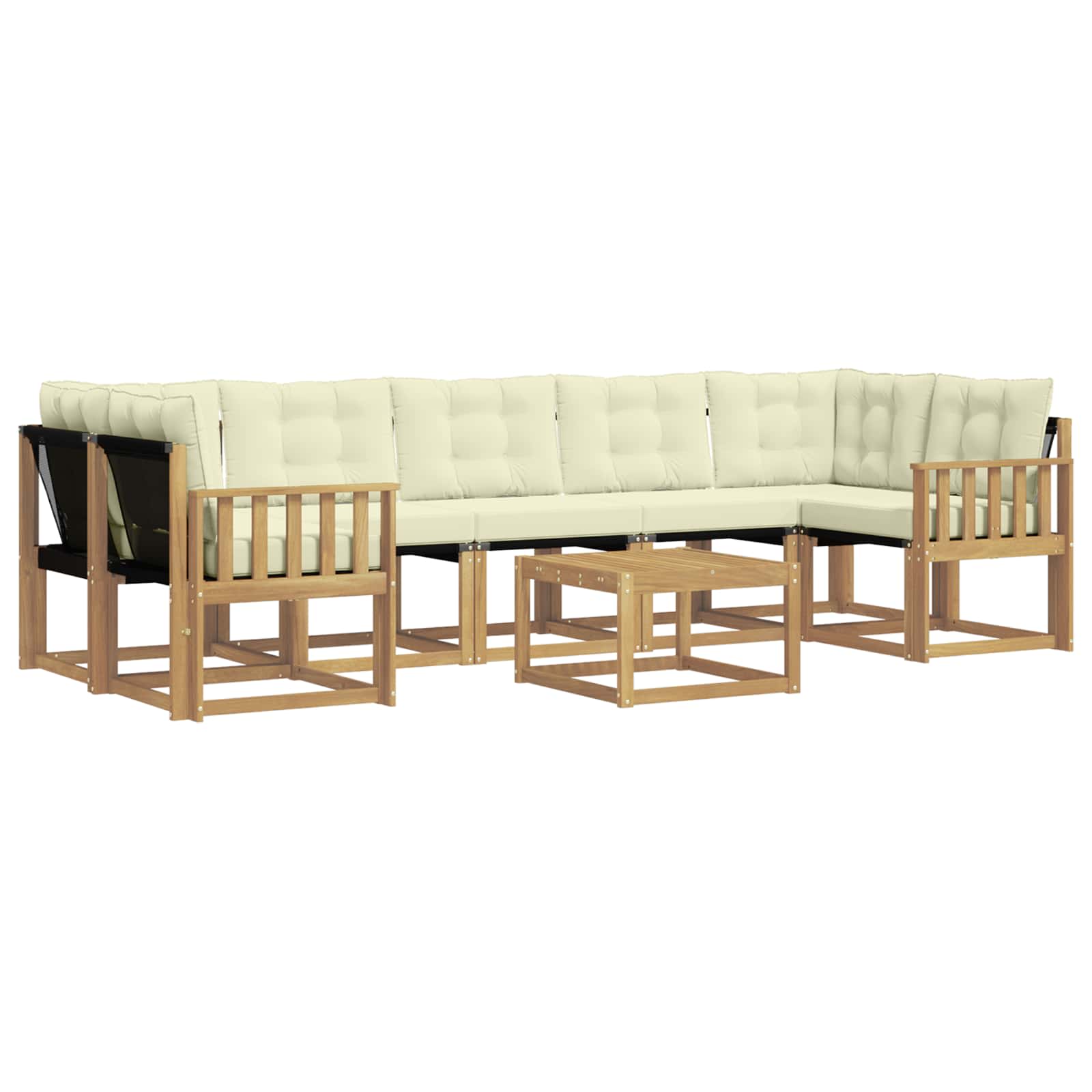 vidaXL Outdoor-Sofagarnitur 8 pcs Massives Akazienholz und Textilene