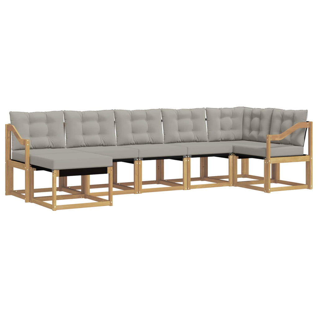 vidaXL Outdoor-Sofagarnitur 7 pcs Massives Akazienholz und Textilene