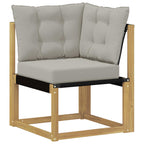 vidaXL Outdoor-Sofagarnitur 7 pcs Massives Akazienholz und Textilene