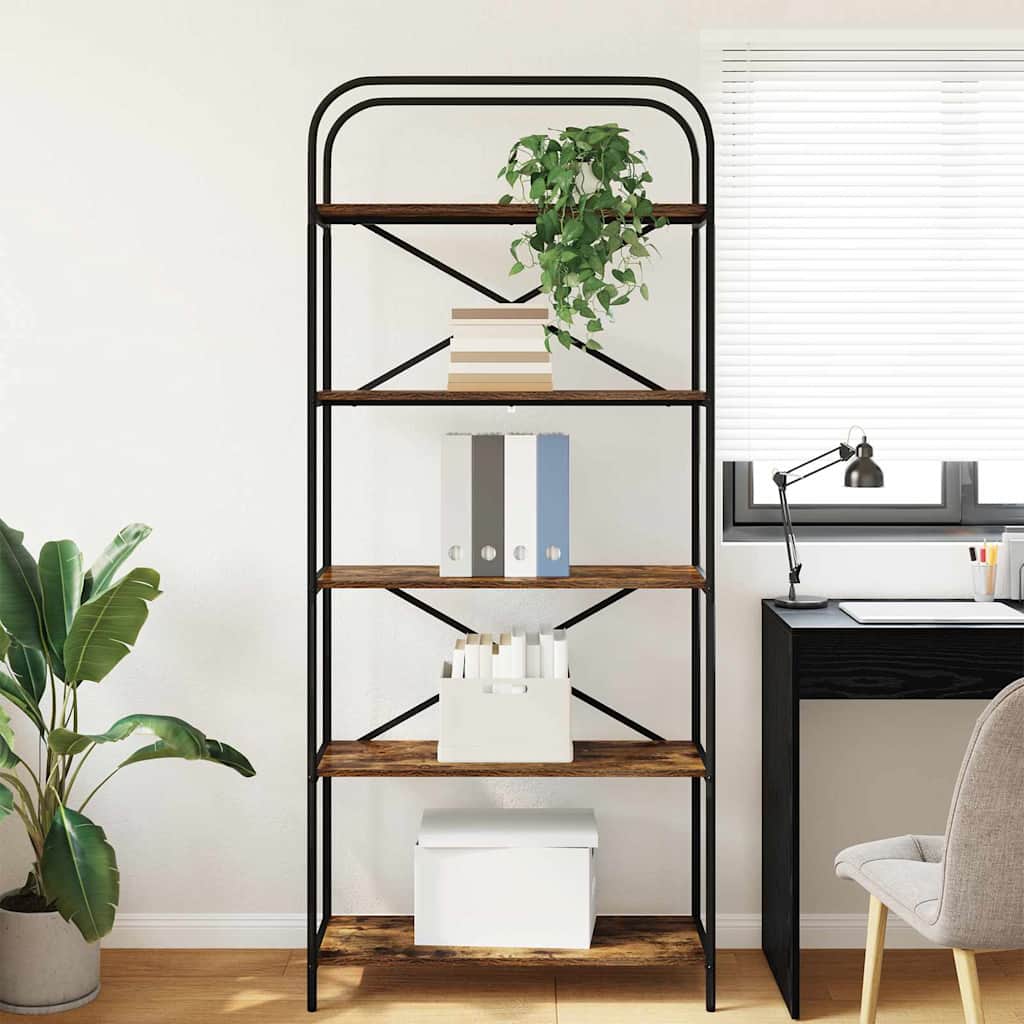 vidaXL Bücherregal Geräucherte Eiche 80 x 30 x 183 cm Holzwerkstoff