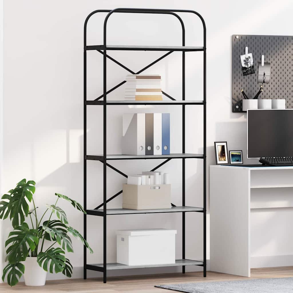 vidaXL Bücherregal Graues Sonoma 80 x 30 x 183 cm Holzwerkstoff