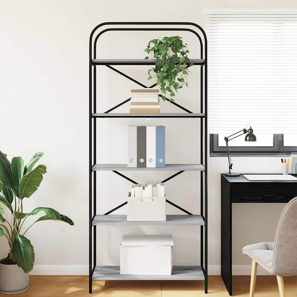 vidaXL Bücherregal Graues Sonoma 80 x 30 x 183 cm Holzwerkstoff