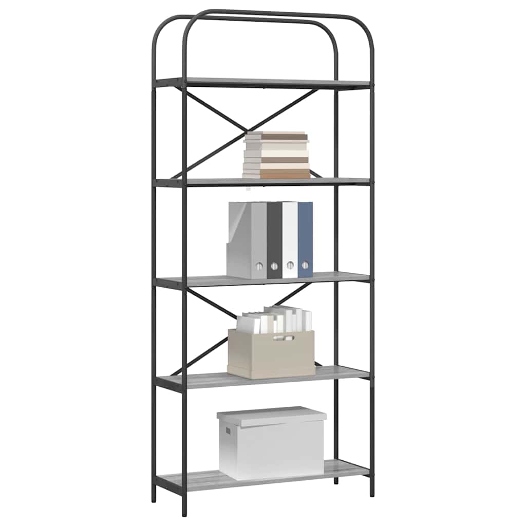 vidaXL Bücherregal Graues Sonoma 80 x 30 x 183 cm Holzwerkstoff