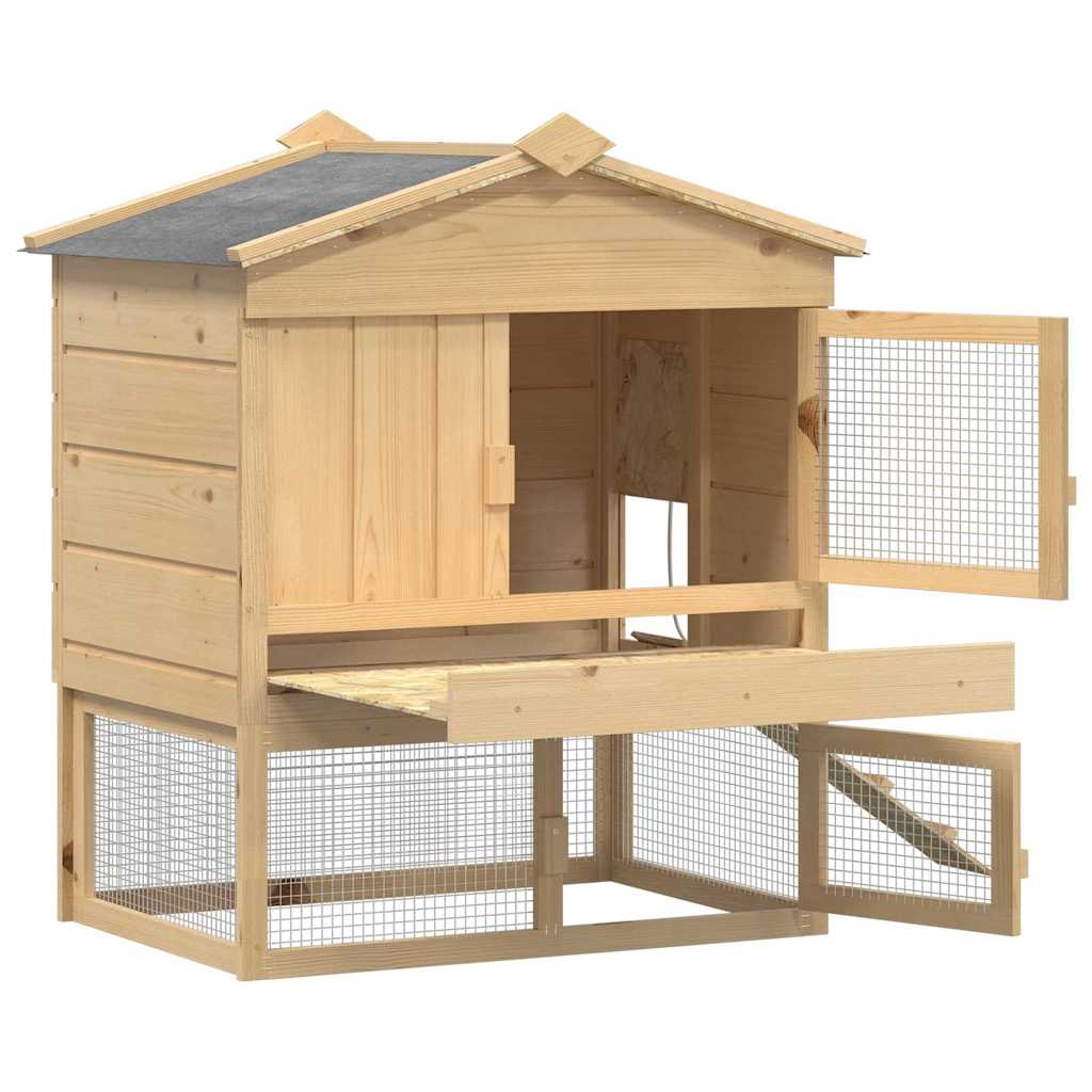 vidaXL Hühnerunterkunft Braun 75 x 60 x 89 cm Massives Kiefernholz