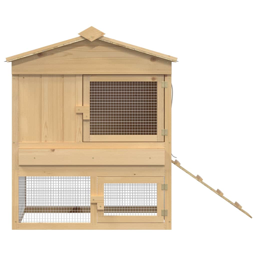 vidaXL Hühnerunterkunft Braun 75 x 60 x 89 cm Massives Kiefernholz