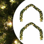 vidaXL Weihnachtsgirlande mit 600 LEDs 2 pcs Grün PVC