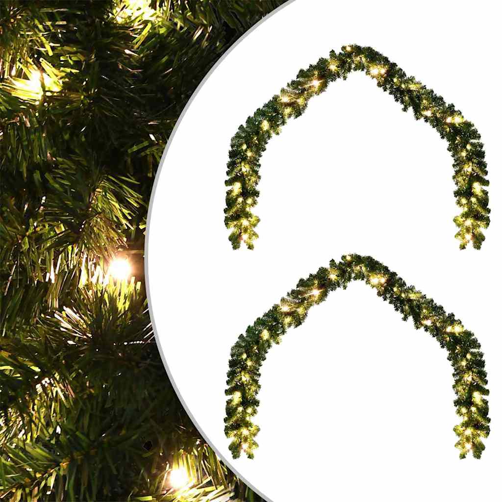 vidaXL Weihnachtsgirlande mit 600 LEDs 2 pcs Grün PVC