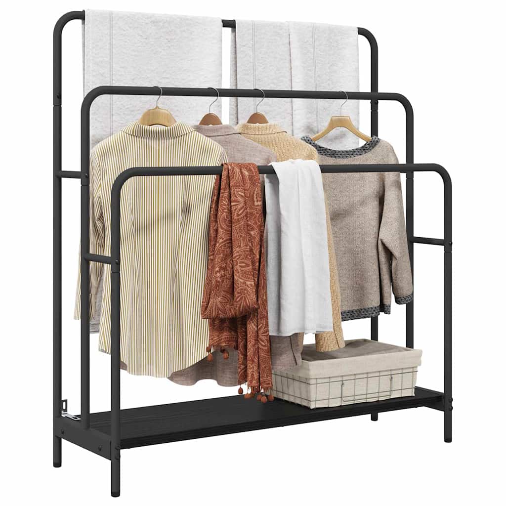 vidaXL Kleiderständer Schwarz Eichen-Optik 90 x 30 x 100,5 cm