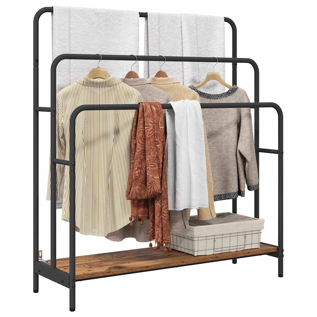 vidaXL Kleiderständer Altholz 90 x 30 x 100,5 cm Holzwerkstoff