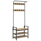 vidaXL Garderobenständer Artisan-Eiche 75 x 34 x 184 cm Holzwerkstoff