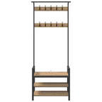 vidaXL Garderobenständer Artisan-Eiche 75 x 34 x 184 cm Holzwerkstoff