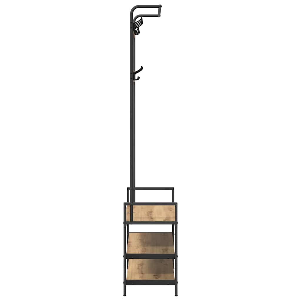 vidaXL Garderobenständer Artisan-Eiche 75 x 34 x 184 cm Holzwerkstoff