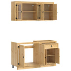 vidaXL Schrank mit Regal SKI 4 pcs Honigbraun Massives Kiefernholz