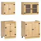 vidaXL Schrank mit Regal SKI 4 pcs Honigbraun Massives Kiefernholz