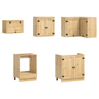 vidaXL Schrank mit Regal SKI 10 pcs Honigbraun Massives Kiefernholz