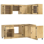 vidaXL Schrank mit Regal SKI 8 pcs Honigbraun Massives Kiefernholz