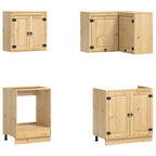 vidaXL Schrank mit Regal SKI 8 pcs Honigbraun Massives Kiefernholz